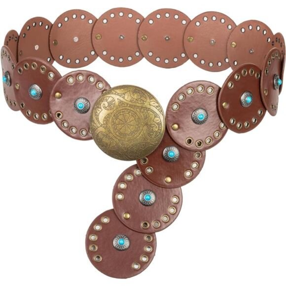 ✨ Vintage Hollow Wide Disc Belt – Adjustable PU Leather Waist Belt - Picture 3 of 6